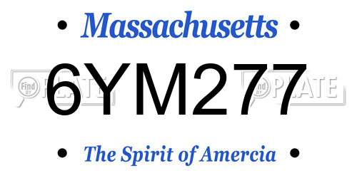6YM277 Massachusetts License Plate