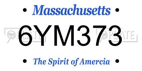 6YM373 Massachusetts License Plate