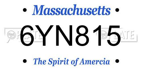 6YN815 Massachusetts License Plate
