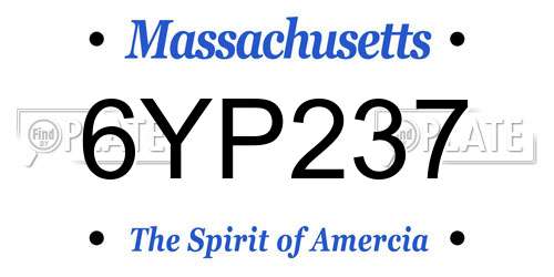 6YP237 Massachusetts License Plate