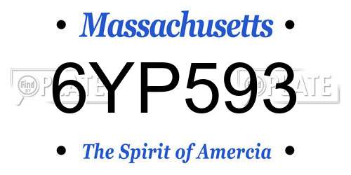 6YP593 Massachusetts License Plate