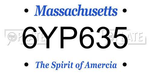 6YP635 Massachusetts License Plate