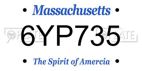 6YP735 Massachusetts License Plate