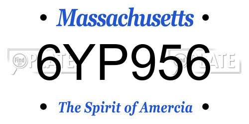 6YP956 Massachusetts License Plate