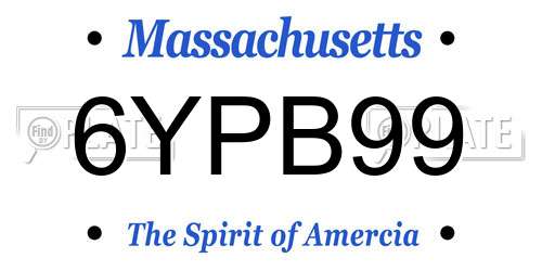 6YPB99 Massachusetts License Plate