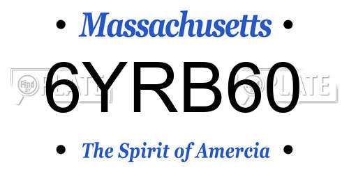 6YRB60 Massachusetts License Plate