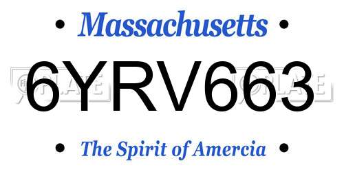 6YRV663 Massachusetts License Plate