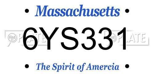 6YS331 Massachusetts License Plate
