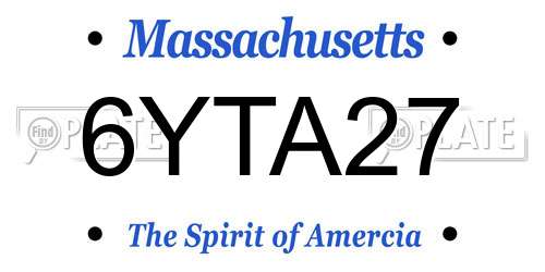 6YTA27 Massachusetts License Plate