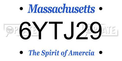 6YTJ29 Massachusetts License Plate