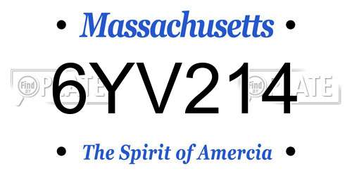 6YV214 Massachusetts License Plate