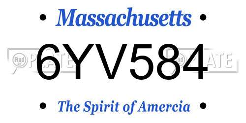 6YV584 Massachusetts License Plate