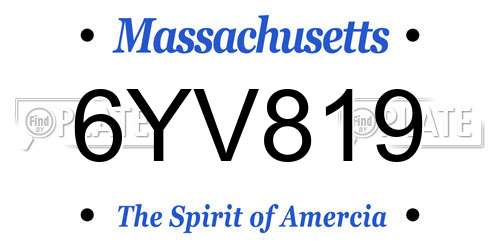 6YV819 Massachusetts License Plate