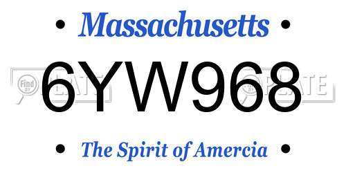 6YW968 Massachusetts License Plate