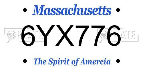 6YX776 Massachusetts License Plate
