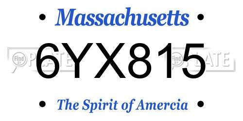 6YX815 Massachusetts License Plate