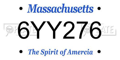 6YY276 Massachusetts License Plate