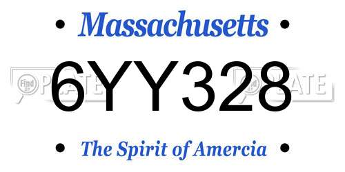 6YY328 Massachusetts License Plate