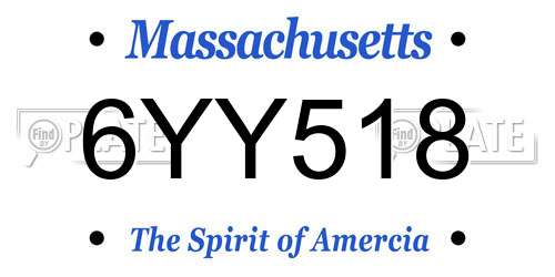 6YY518 Massachusetts License Plate
