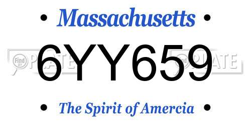 6YY659 Massachusetts License Plate