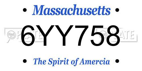 6YY758 Massachusetts License Plate