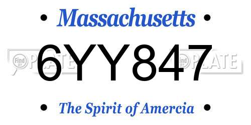 6YY847 Massachusetts License Plate