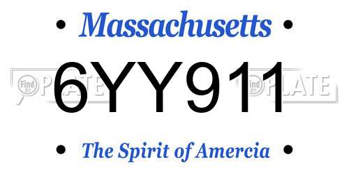 6YY911 Massachusetts License Plate