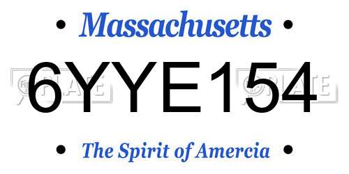 6YYE154 Massachusetts License Plate