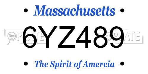 6YZ489 Massachusetts License Plate