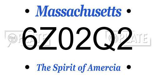 6Z02Q2 Massachusetts License Plate