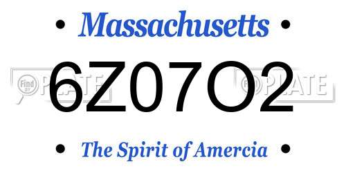 6Z07O2 Massachusetts License Plate