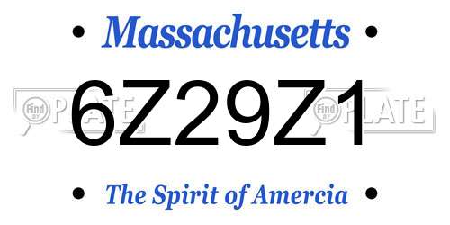 6Z29Z1 Massachusetts License Plate