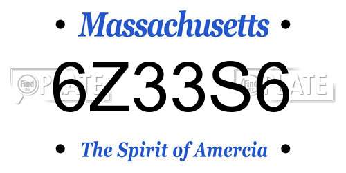 6Z33S6 Massachusetts License Plate