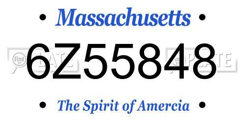 6Z55848 Massachusetts License Plate