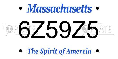6Z59Z5 Massachusetts License Plate