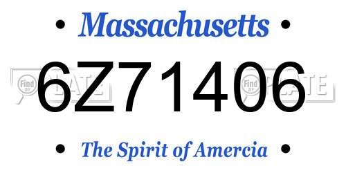 6Z71406 Massachusetts License Plate