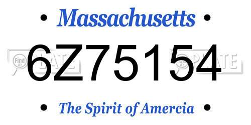 6Z75154 Massachusetts License Plate