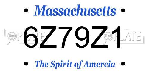 6Z79Z1 Massachusetts License Plate