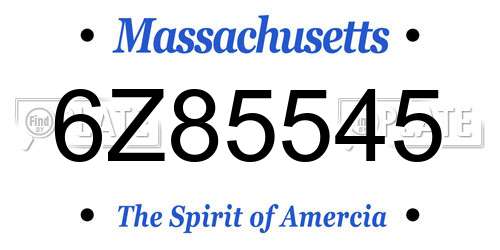 6Z85545 Massachusetts License Plate