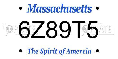 6Z89T5 Massachusetts License Plate
