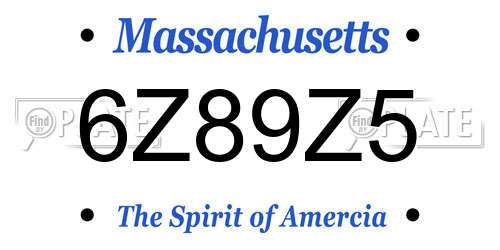 6Z89Z5 Massachusetts License Plate