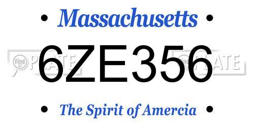 6ZE356 Massachusetts License Plate