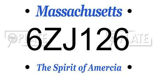 6ZJ126 Massachusetts License Plate