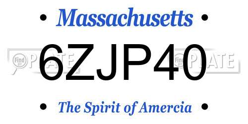6ZJP40 Massachusetts License Plate