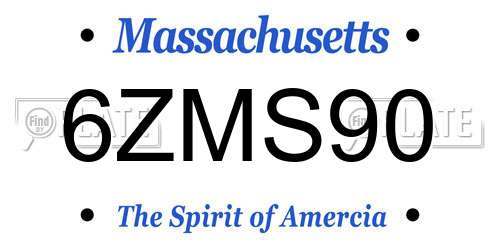 6ZMS90 Massachusetts License Plate