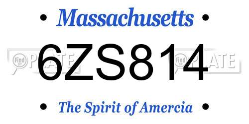 6ZS814 Massachusetts License Plate