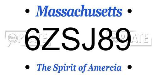 6ZSJ89 Massachusetts License Plate