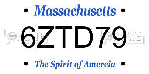 6ZTD79 license plate in MA state
