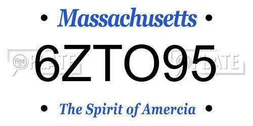 6ZTO95 Massachusetts License Plate
