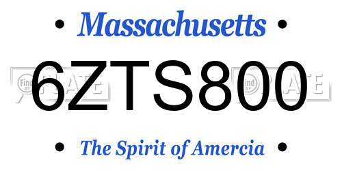 6ZTS800 Massachusetts License Plate